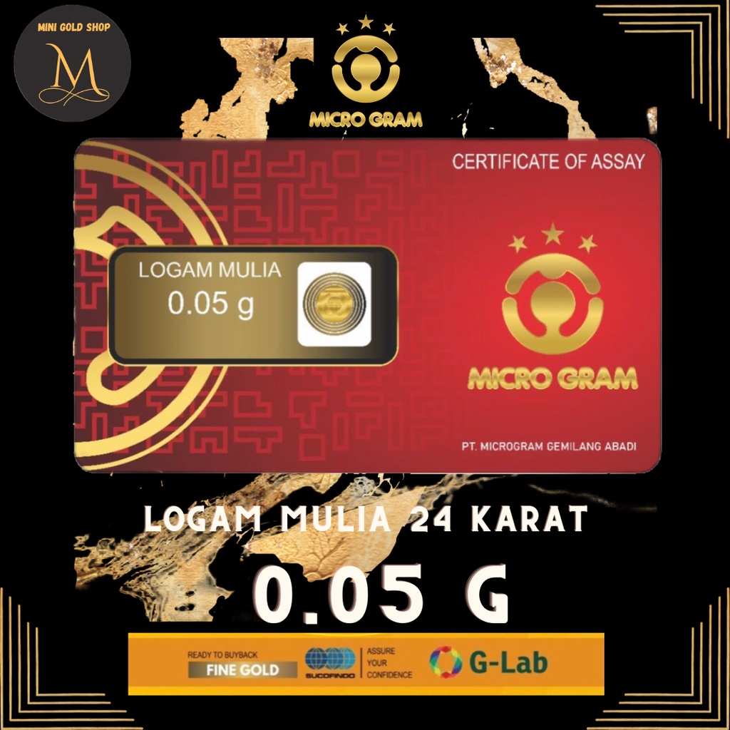 EMAS MINI 0.05gram MICRO GRAM LOGAM MULIA 24 KARAT BABY GOLD DIJAMIN ORI MICRO GRAM