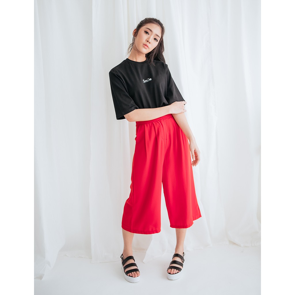 Yuan Market - Celana Bahan Wide - Leg Pants