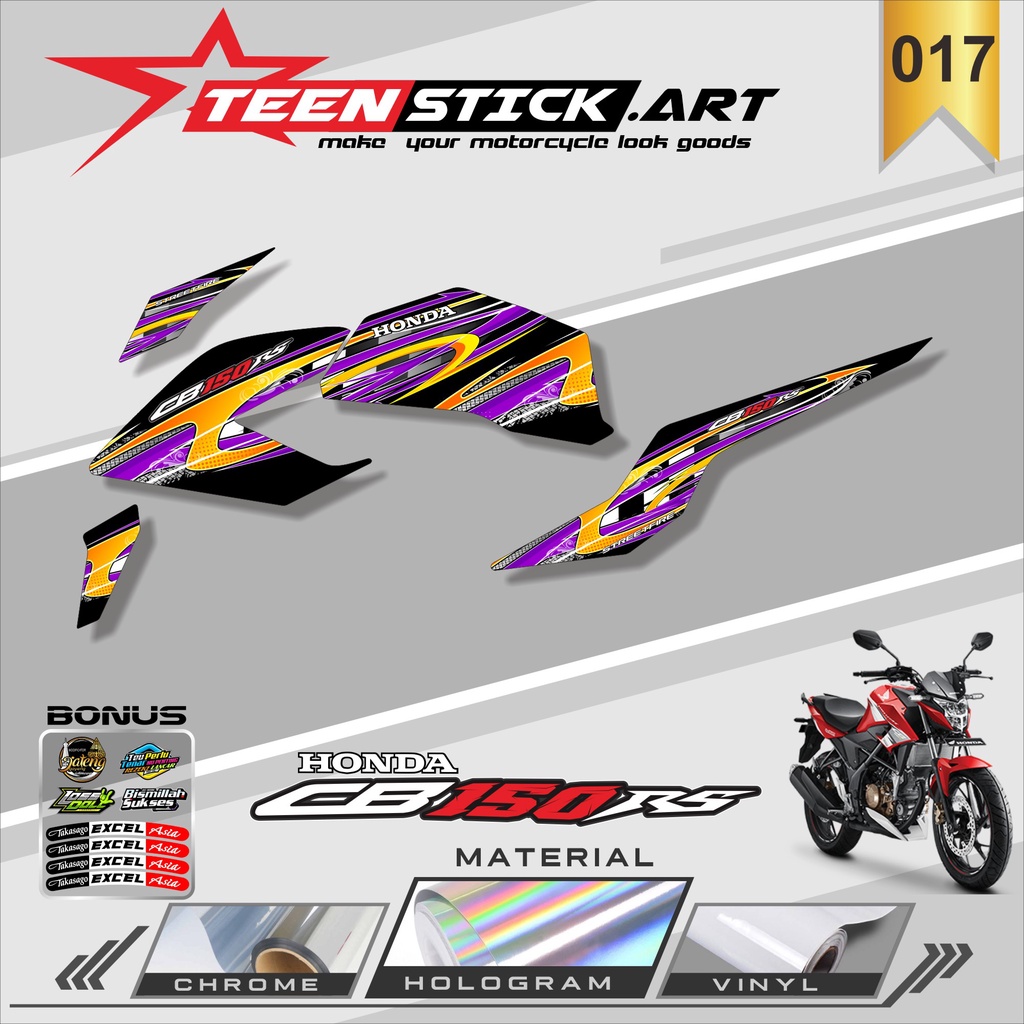 STRIPING CB150R STREETFIRE- STRIPING VARIASI HOLOGRAM HONDA CB150R STREETFIRE TERBARU TN 017