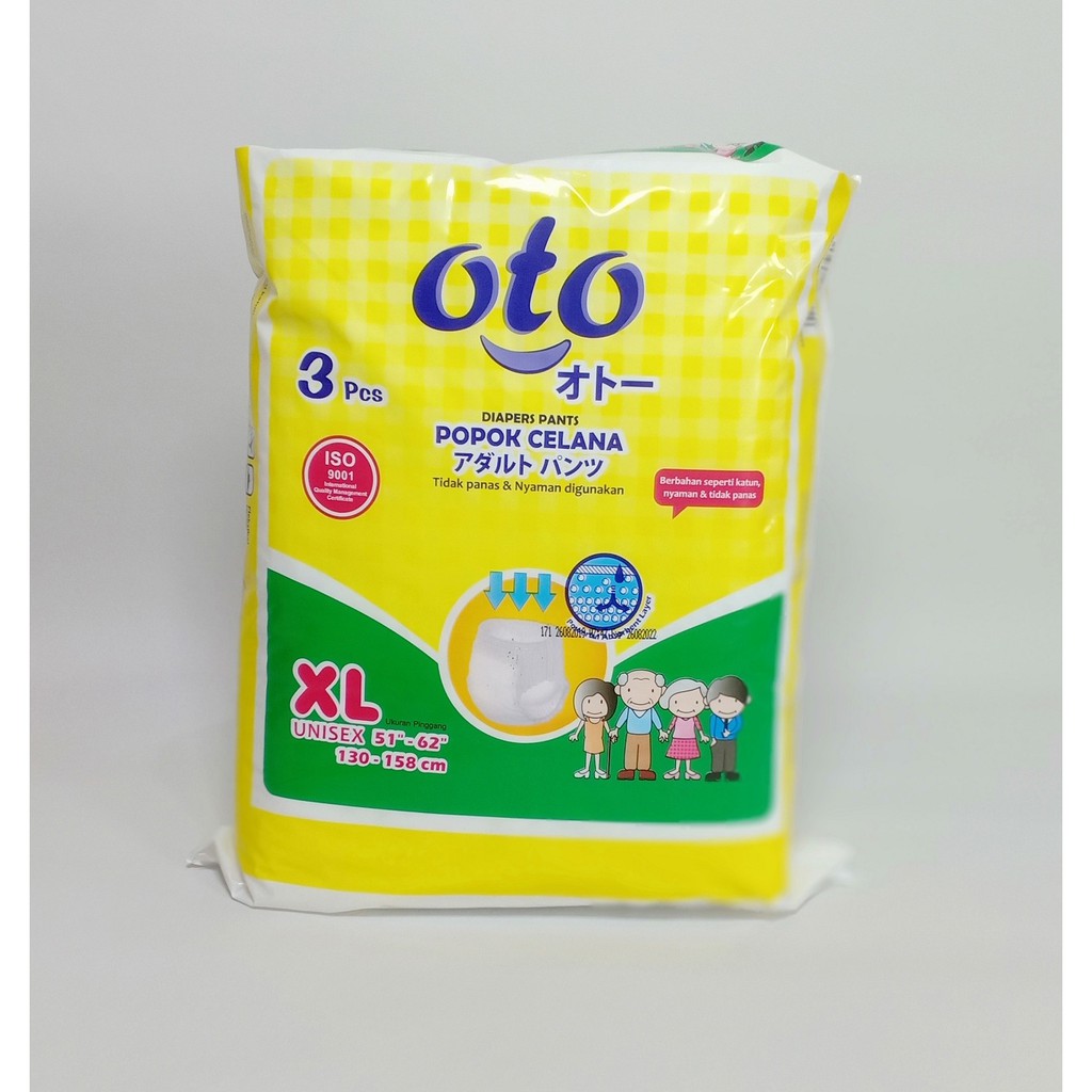 OTO Popok Dewasa model Celana Adult Diapers Pants XL isi 3 pcs