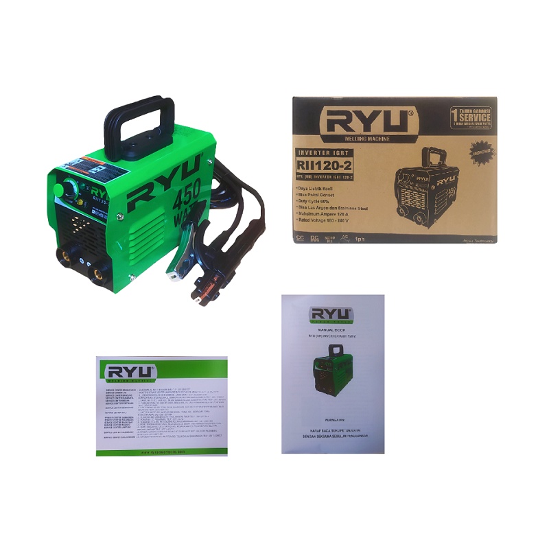 RYU Mesin Las RII-120-2 RYU RII 120-2 Mesin Travo Las RII 120-2 450 watt IGBT inverter mma 120A / Mesin Las RYU MMA 450 Watt 120 A RII 120-2 Trafo Las Travo Las Listrik Welding Inverter IGBT 450Watt / Mesin Travo Las Listrik MURAH ORIGINAL