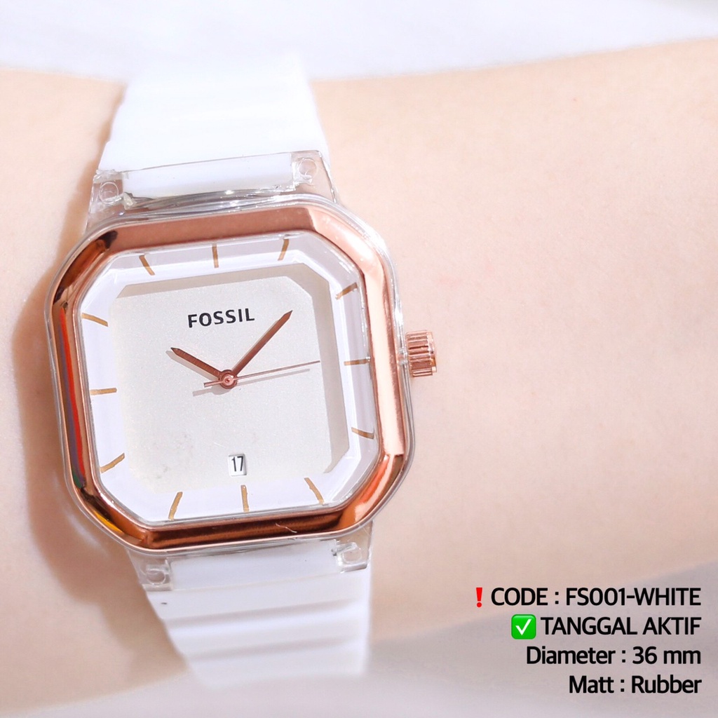 Jam tangan wanita rubber karet premium tanggal aktif FS009