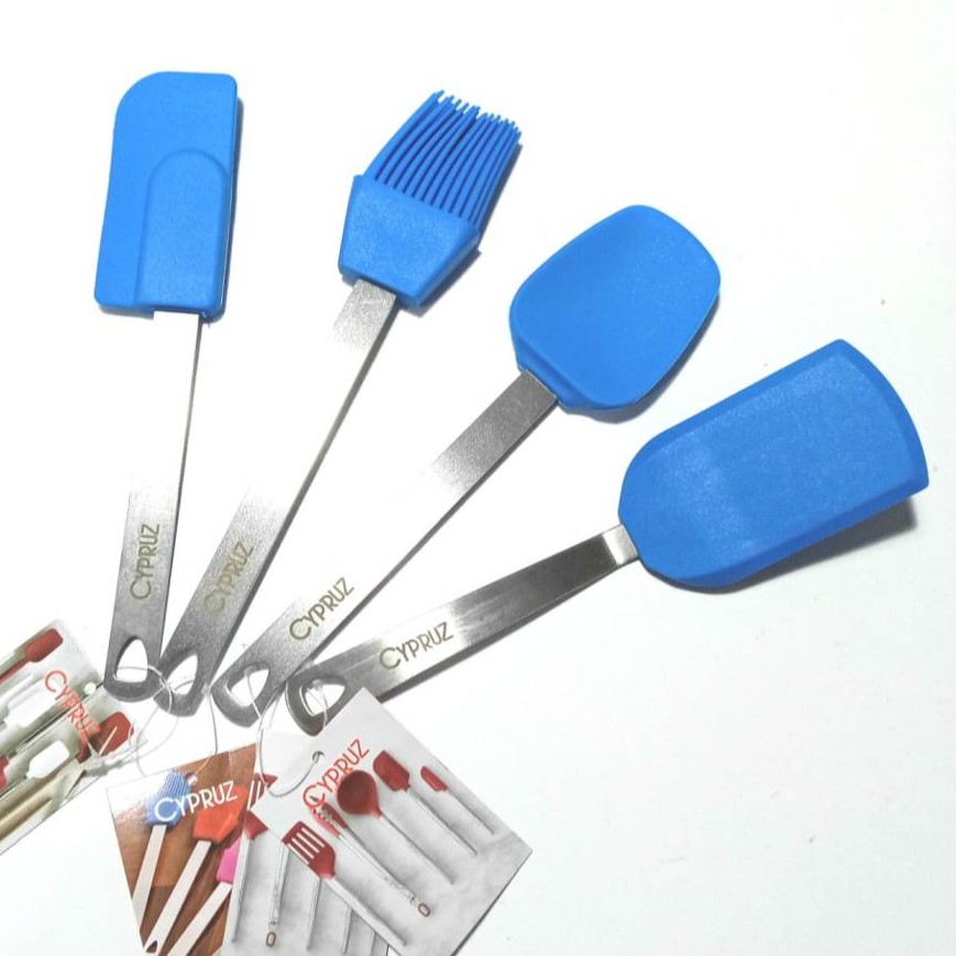 Cypruz Mini Spatula Silikon Turner Scraper Kuas Sendok Gagang Stainless
Cake Brush Spoon Sodet Sutil