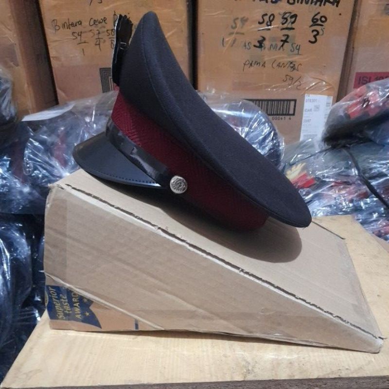Topi Pet Satpam + Emblem Kain Coklat
