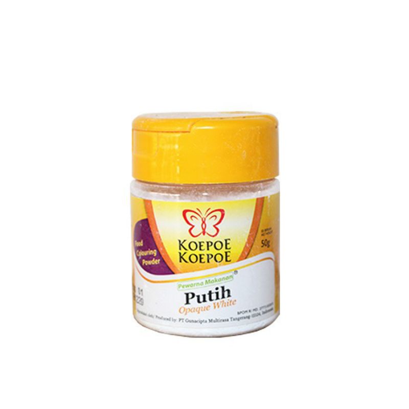 

KOEPOE PEWARNA PUTIH / PEMUTIH MAKANAN OPAQUE WHITE 50GR