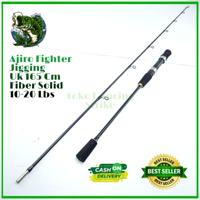 joran pancing murah jigging laut kaku fiber solid kuat ajiro fighter 165 cm