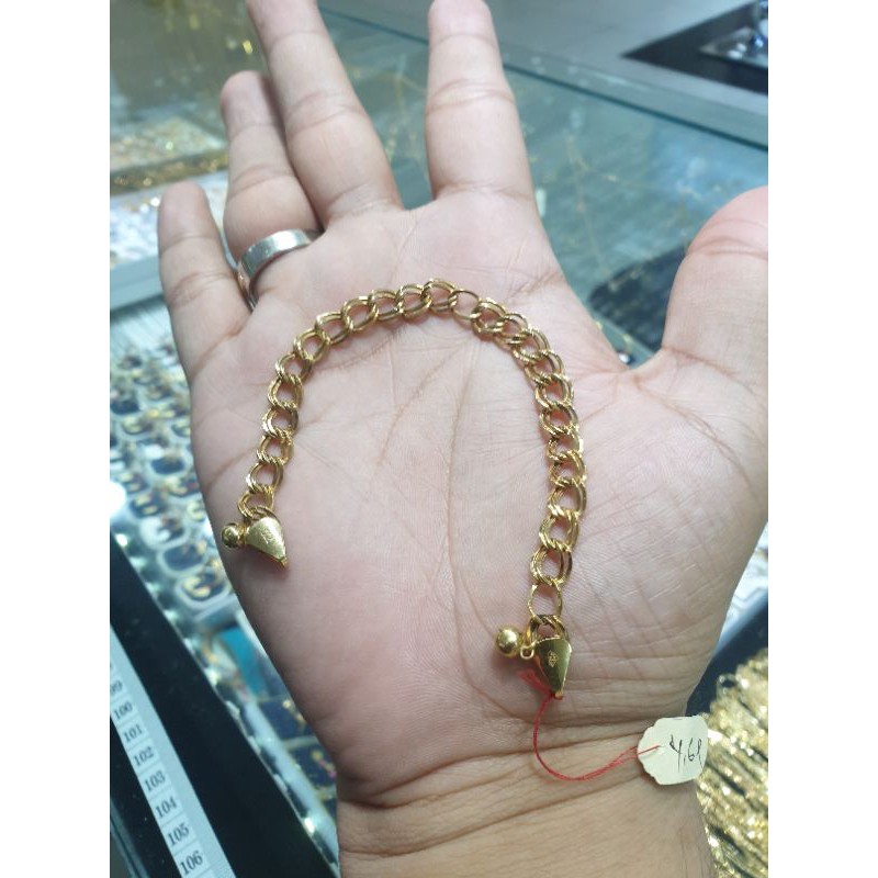 gelang emas 700 model holo dua rangkap