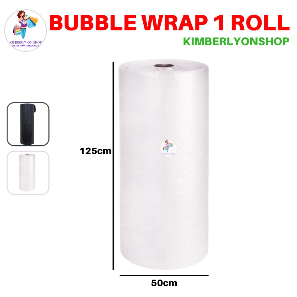 Bubble Wrap Roll Hitam dan Bening 125cm x 50m Packing