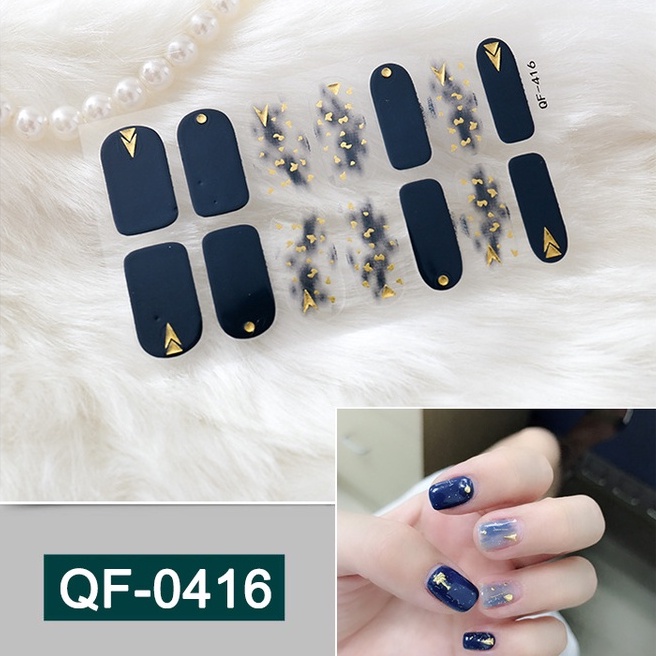 14Pcs / Stiker Kuku / Nail Art Sticker / Stiker kuku motif / Set Stiker Kuku / Stiker Kuku Murah / Nail Art Sticker / Nail Art &amp; Sticker QF Series