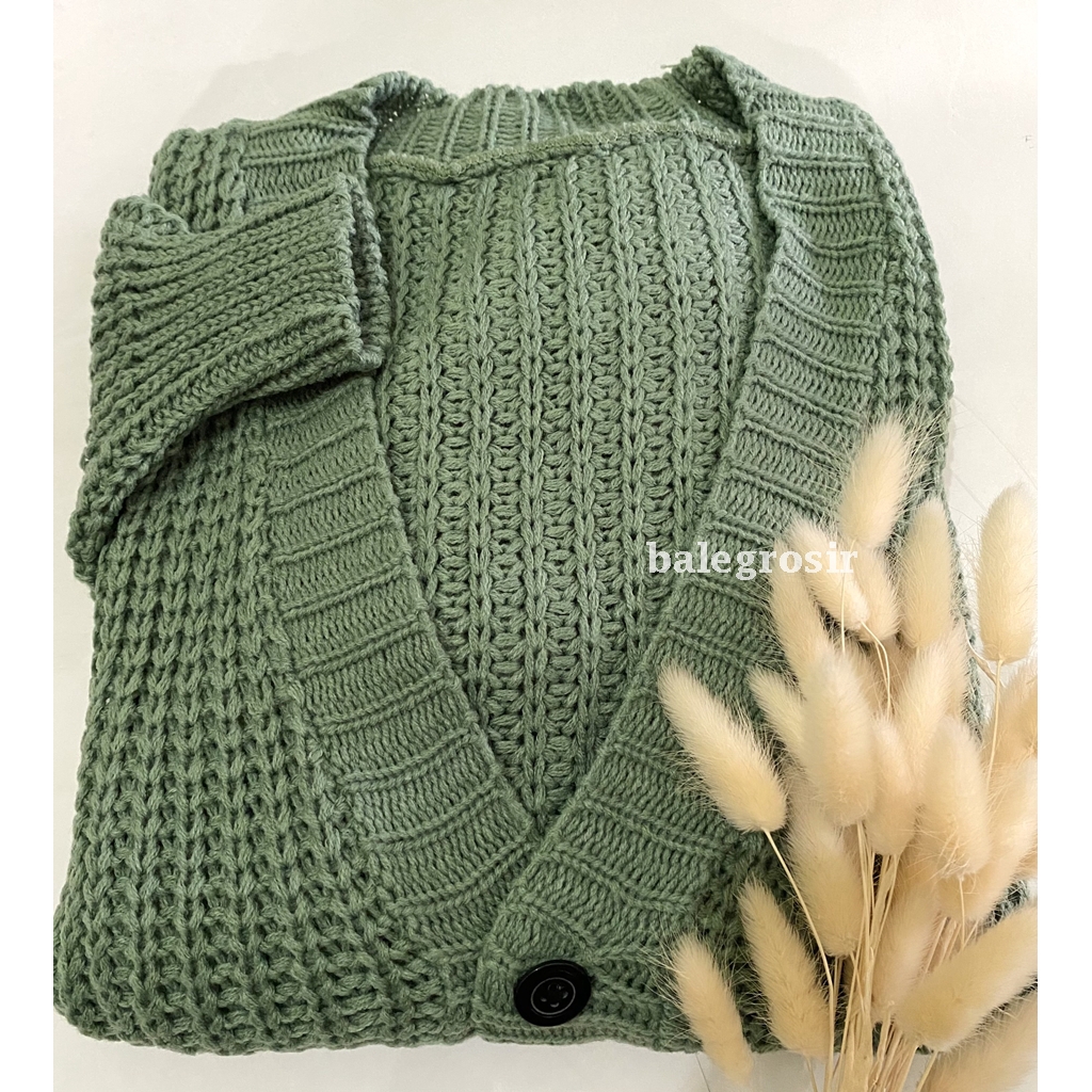 [COD] Nakara Cardigan Rajut Premium Malika Crop Nacara Cardi 3 GATE TEBAL-3 GATE IJO MINT