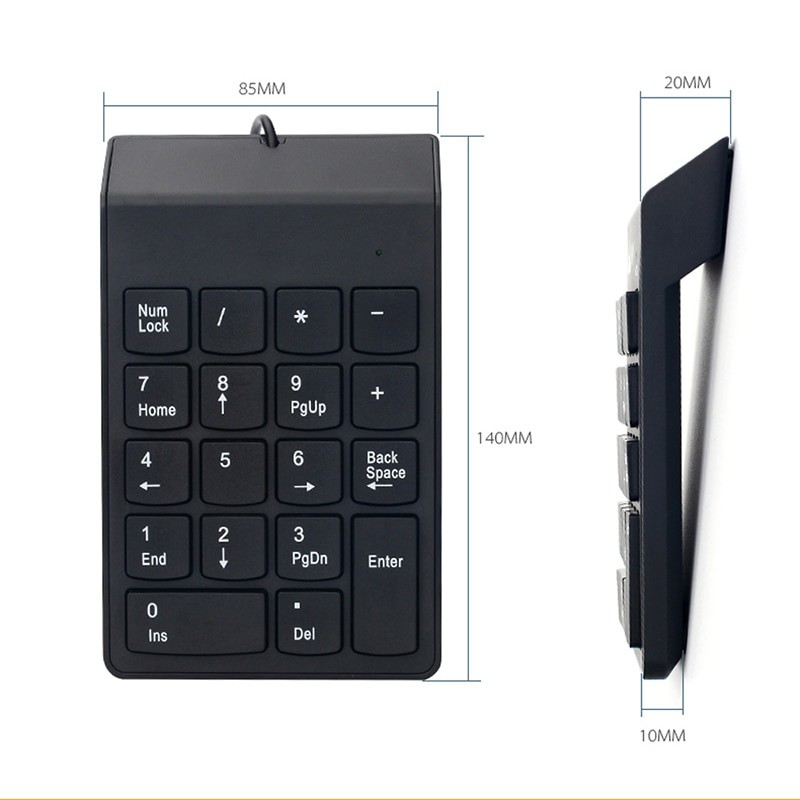 Numeric Keypad Numpad LED Backlight USB - K24 - Black