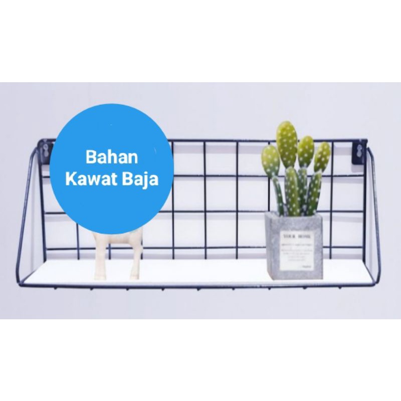 Ambalan dinding minimalis Ambalan kawat baja Rak dinding minimalis Tempat foto vas bunga aksesoris