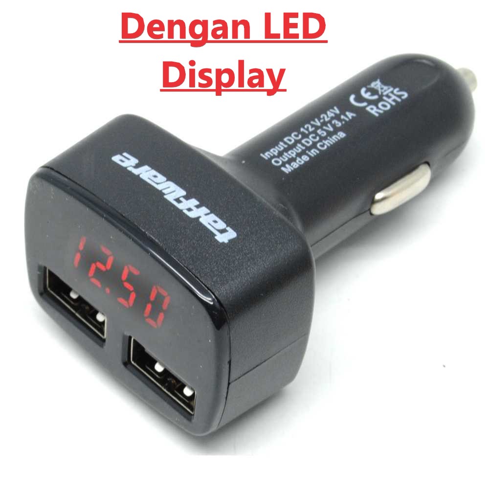 Car Charger Colokan Mobil Dual USB pengisi daya cepat fast / Quick Charge Qualcomm Dual USB Port 3.1A QC3.0