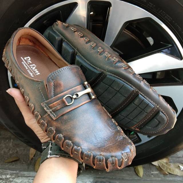 Sepatu Santai Pria Original Kulit Sol Tanam | Sepatu Santai Slip On Pria Asli Kulit