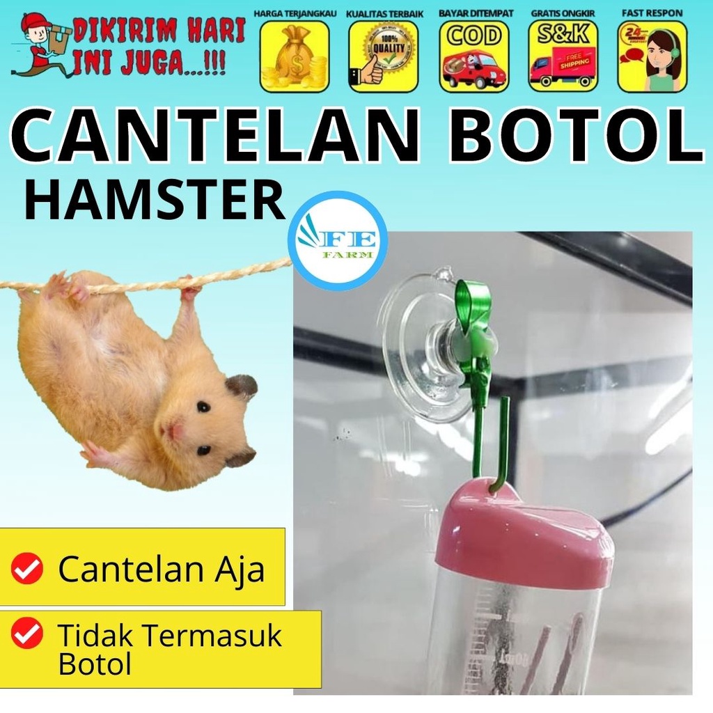 Cantelan Botol Minum Hamster Cantelan Botol Kandang Aquarium FEFARM