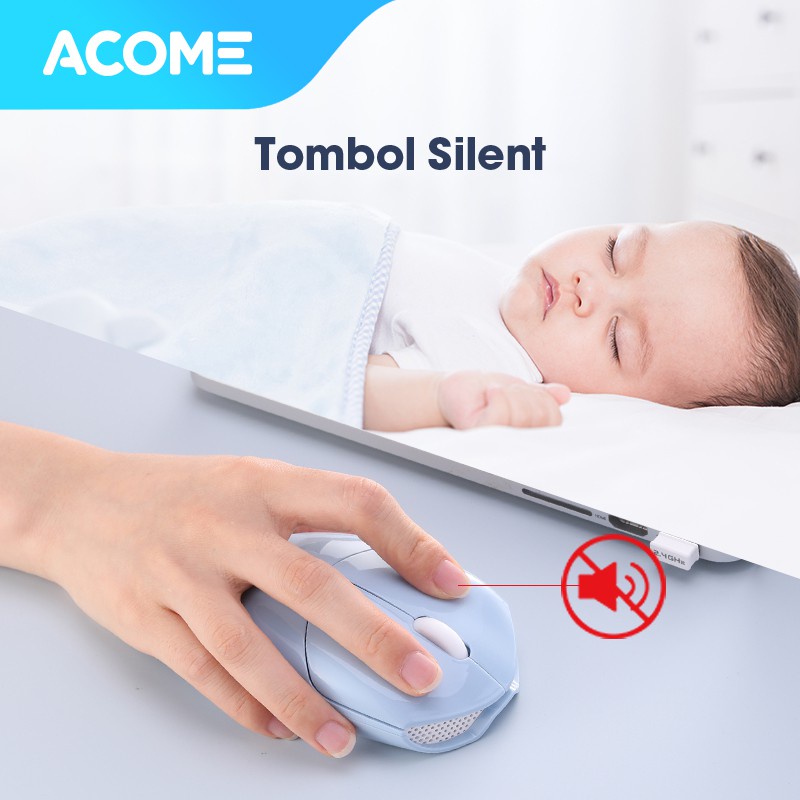 Acome Mouse Wireless Silent Click Desain Sports Car AM200 Garansi Resmi 1 Tahun