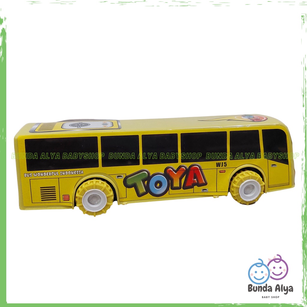 Mainan Anak Kartun Bus Pull Back - Mainan Edukasi Bus Warna Warni Keren - Bus Mainan Anak Laki