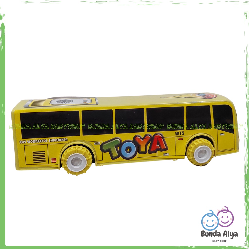 Mainan Anak Kartun Bus Pull Back - Mainan Edukasi Bus Warna Warni Keren - Bus Mainan Anak Laki