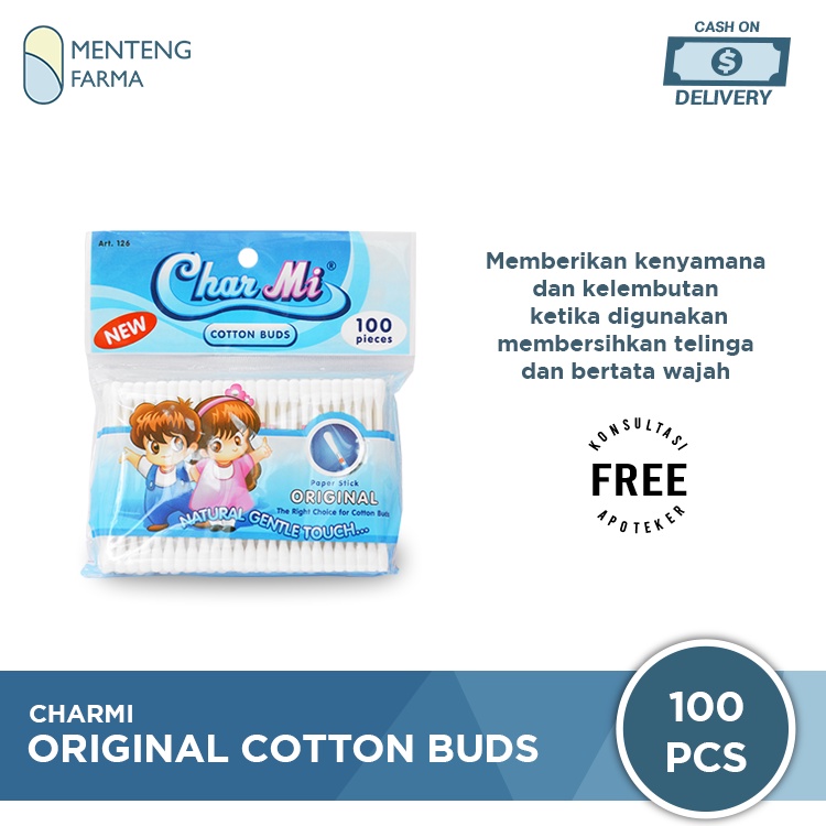 Charmi Cotton Buds Original Art 126 Isi 100 Pcs - Pembersih Telinga