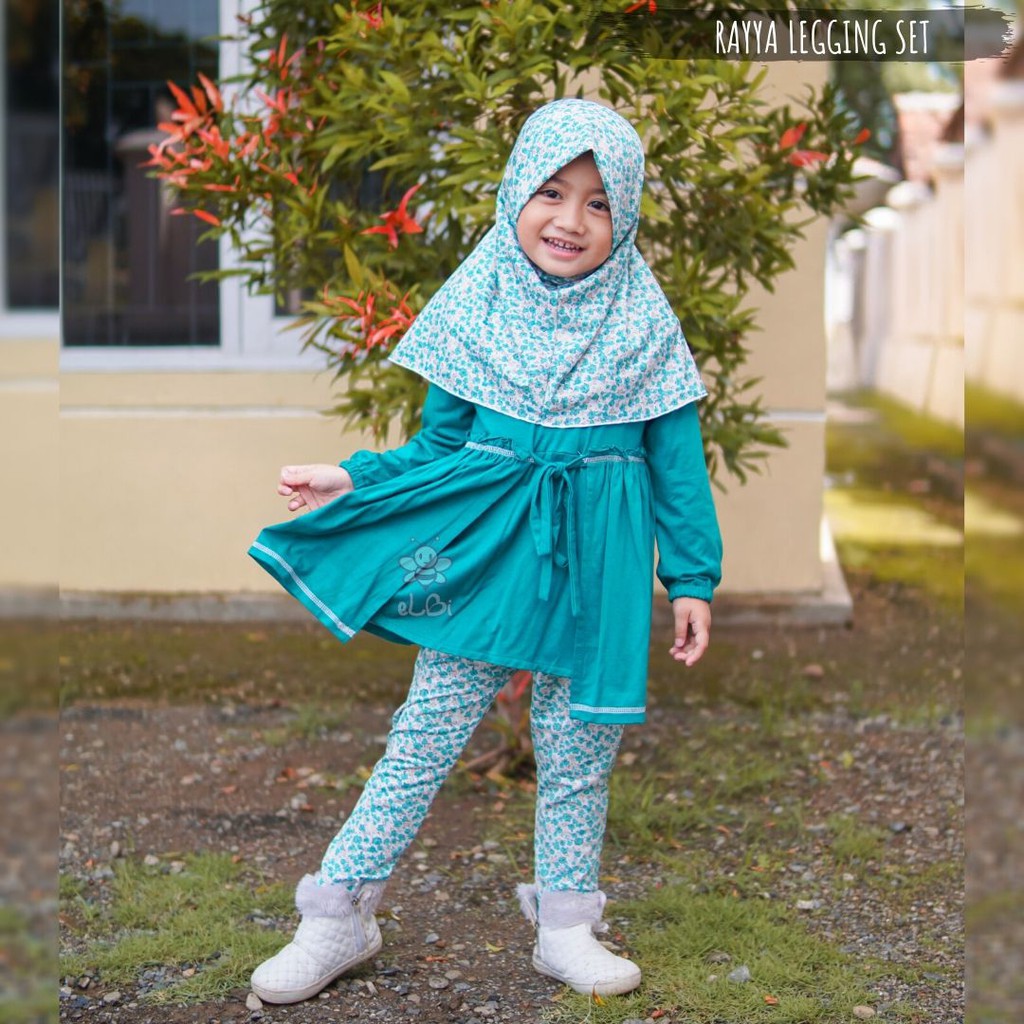 Setelan Baju Anak Perempuan - Gamis Kaos Anak Perempuan - Baju Muslim Anak Perempuan - Rayya