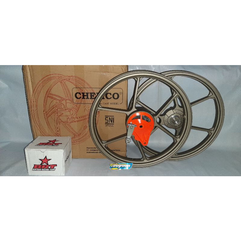 Velg Pelek Brt Chemco Single Disc Jupiter Z Biru Gold Silver murah