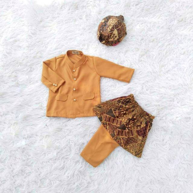 BESKAP BASOFI BAWAHAN CELANA BATIK SET BLANGKON