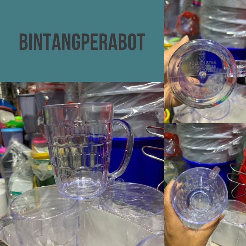 Golden Star - Gelas Mika Jumbo 660 ml / Gelas Acrylic / Gelas Plastik