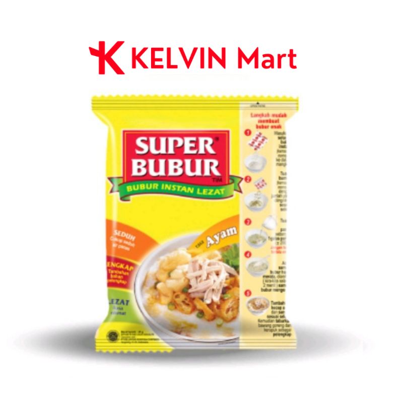 

Super Bubur Ayam Instant Bergizi Pck 45g | KELVIN Mart