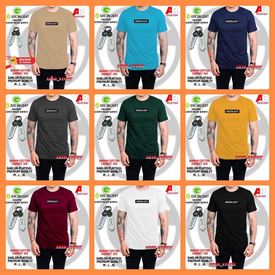 Kaos greenlight original terbaru pria wanita 100%