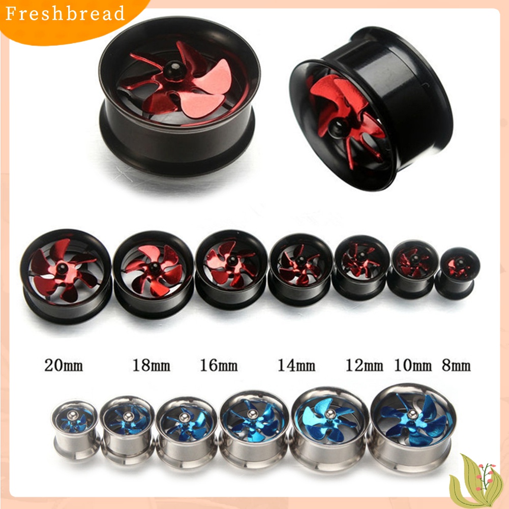 【Fresh】❀1Pc 8-20mm Windmill Stainless Steel Ear Plugs Tunnel Unisex Piercing Jewelry