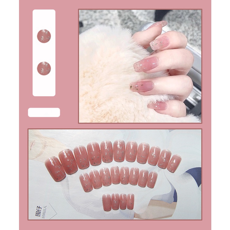 Kuku Palsu Fake Nail 24 Pcs Kemasan Strip Kuku Palsu Baru Fake Nails Kuku Palsu 3d Kuku Palsu Polos French Manicure-T118
