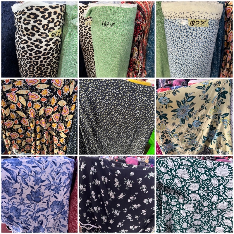 kain rayon fujet motif / Rayon crinkle motif / garmen premium (harga tertera 0,5m)