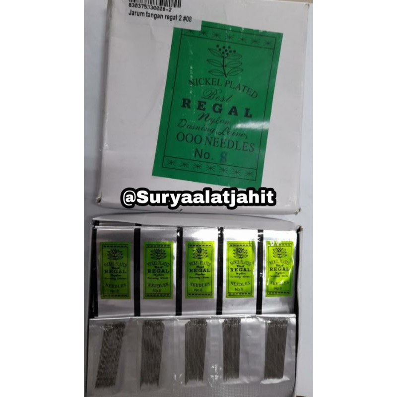 jarum tangan Regal-2 (7-8-9-10-11-12) =rp.2.500/20pcs