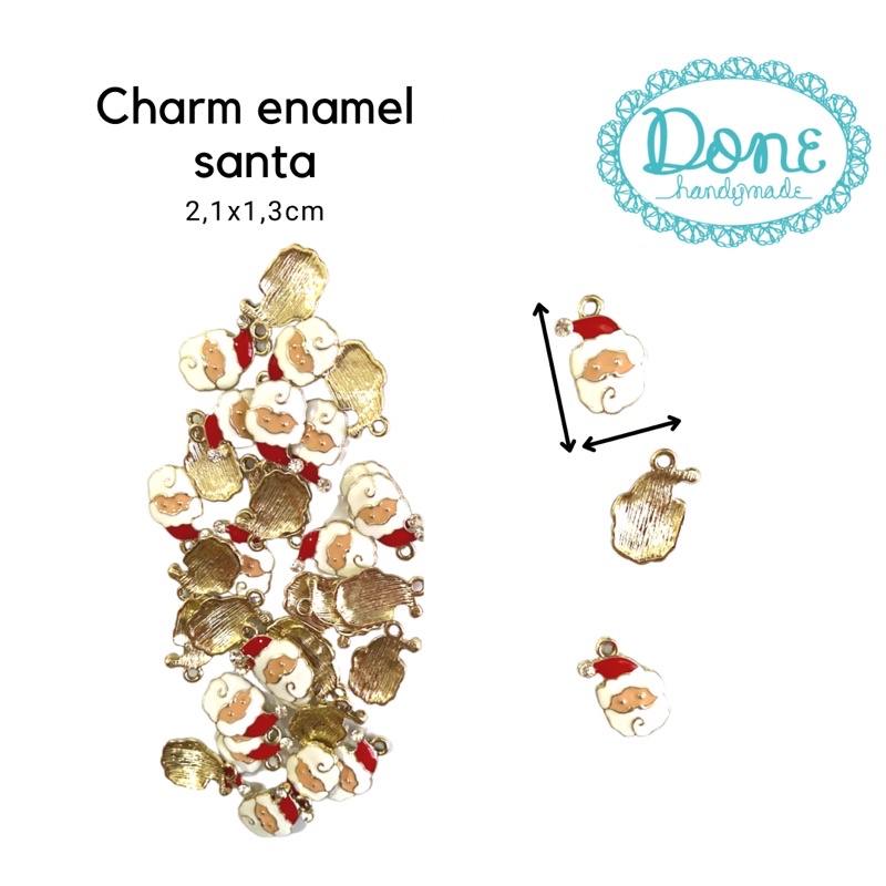 Charm kepala santa head christmas charm aksesoris natal santa claus