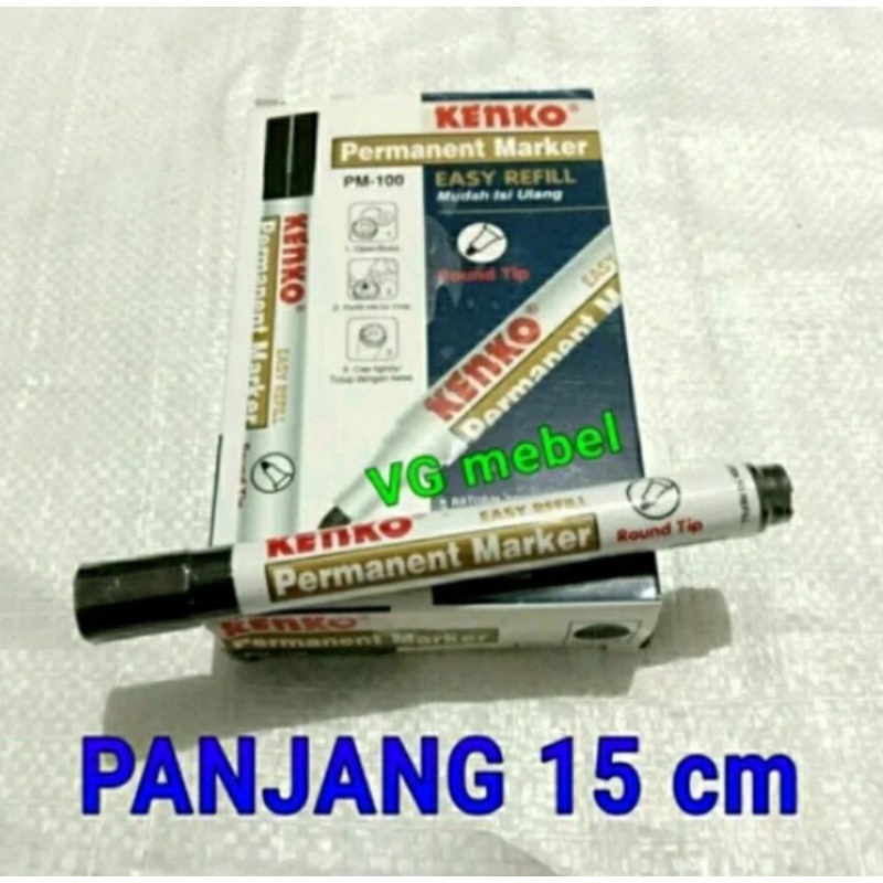 

Spidol PERMANEN Warna HITAM Merk KENKO/PERMANENT MARKER BLACK