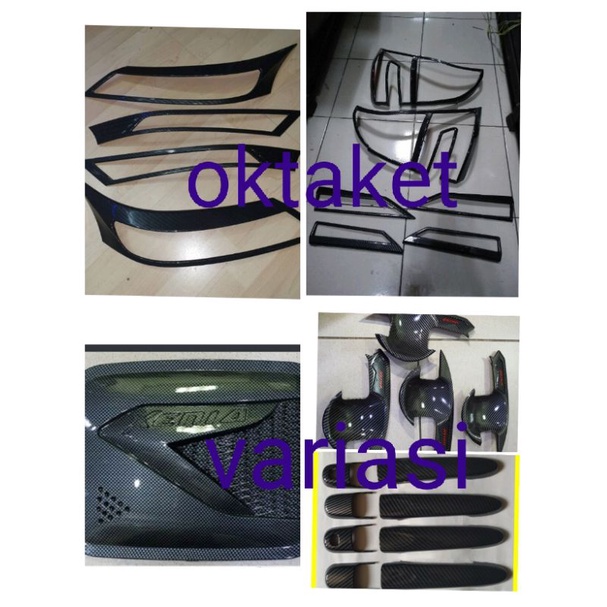 paket lengkap garnish outer handle tank cover avanza xenia 2019 full carbon