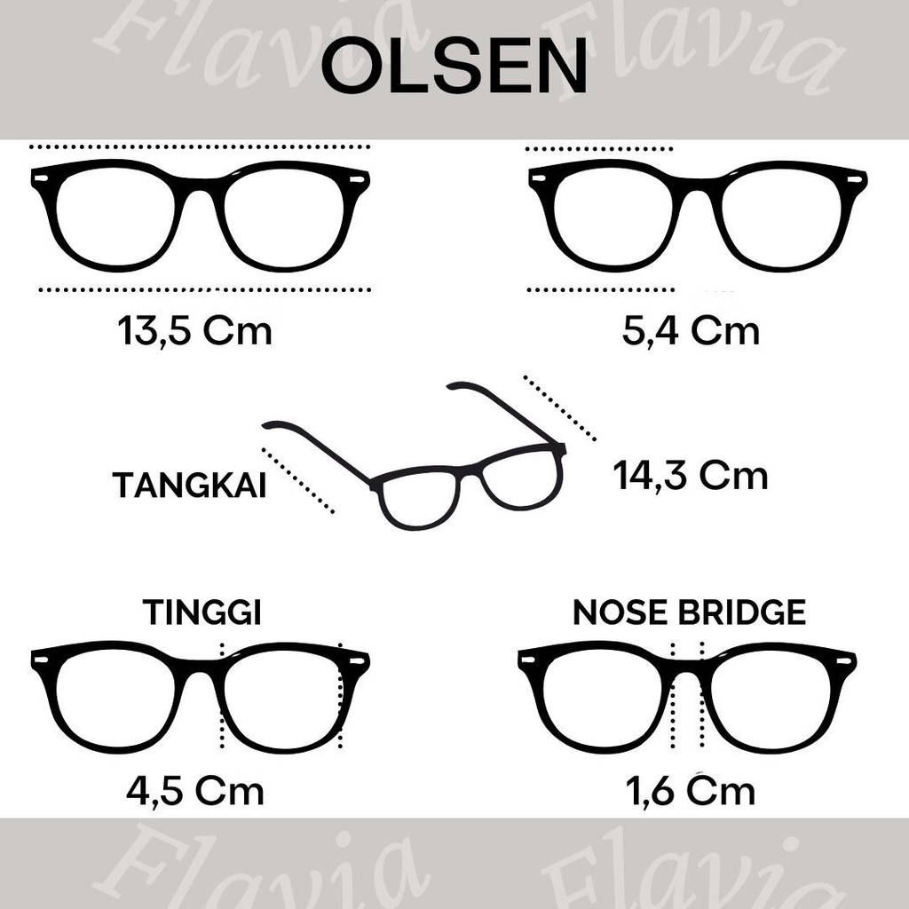 Flavia Eyewear - Kacamata Olsen Square Acetat (custom minus, photochromic, blueray, bluechromic dan photobrown)