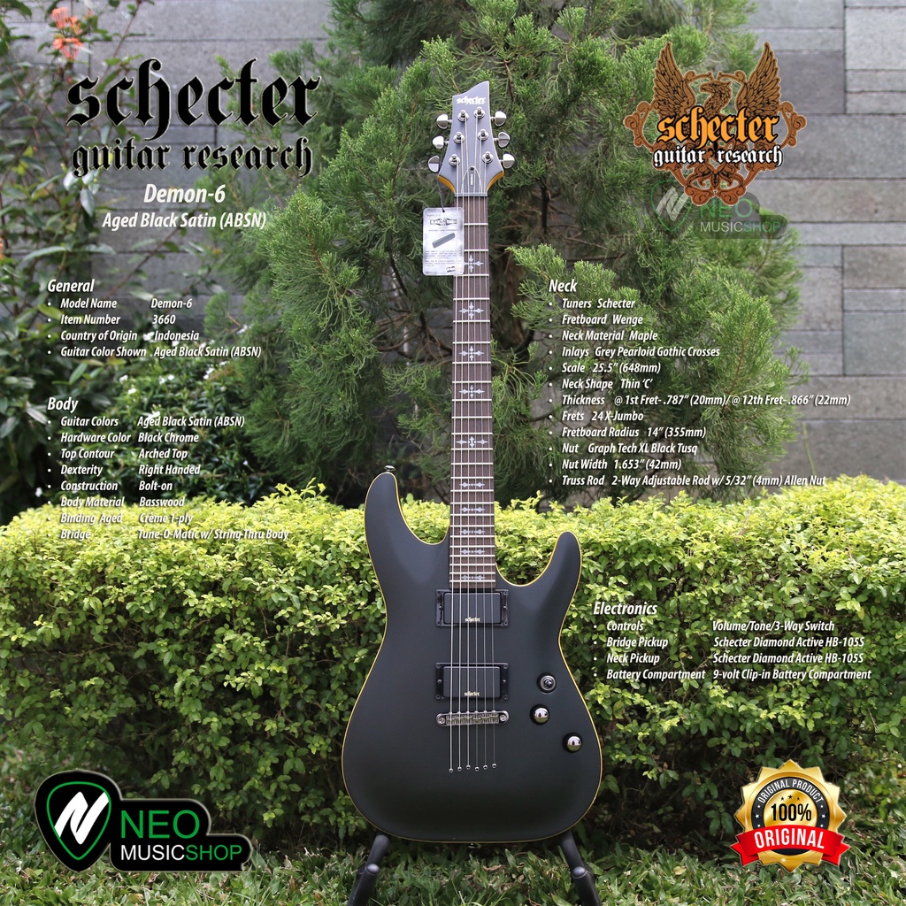 Schecter DEMON-6 ABSN 6-String Electric Guitar