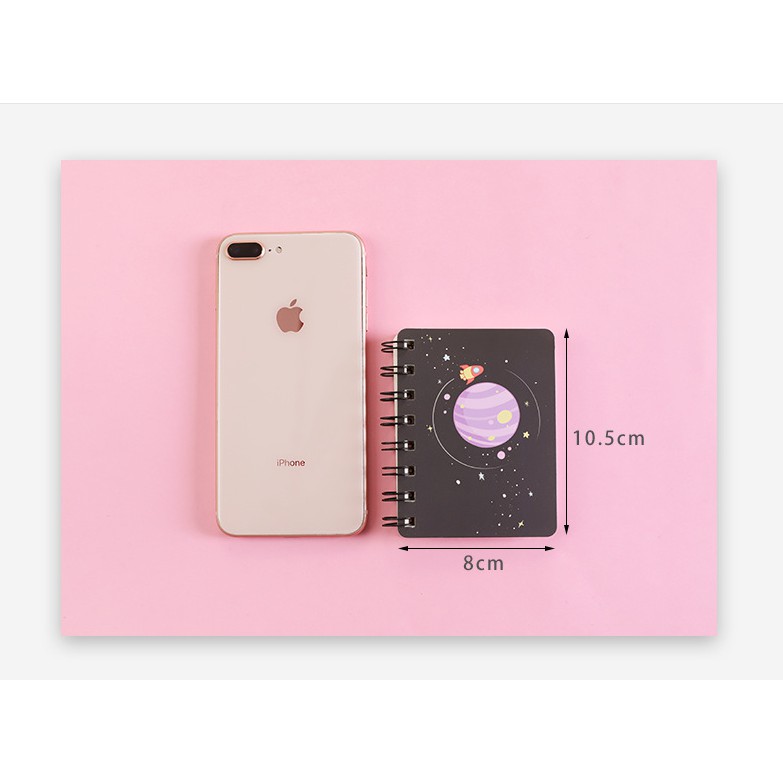 Notebook Gambar GALAXY / Notes Buku Memo Mini Gambar Luar Angkasa Planet Lucu / Buku Mini Imut / Notes Planet Simple