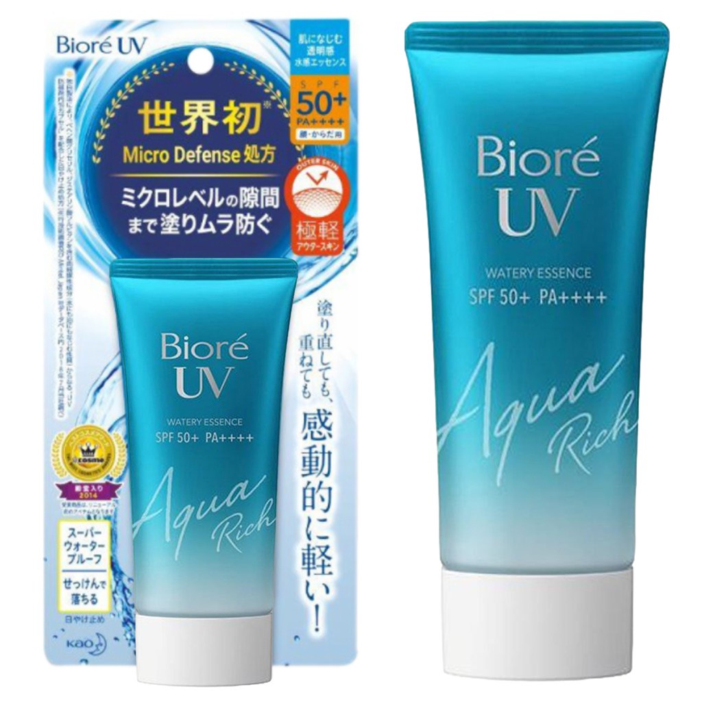 BIORE UV Aqua Blocking Moisturizing Rich Watery Essence Sunscreen SPF50+ PA++++ Sunblock 50g