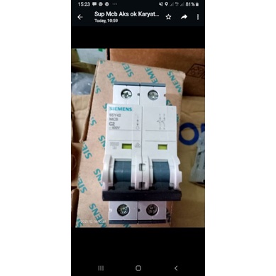 siemens mcb 5sy42 2p 2a