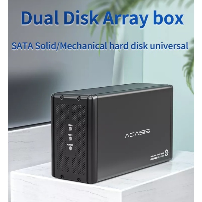 Casing Harddisk SSD Dual SATA 3.5&quot; USB 3.0 RAID Enclosure Case ACASIS