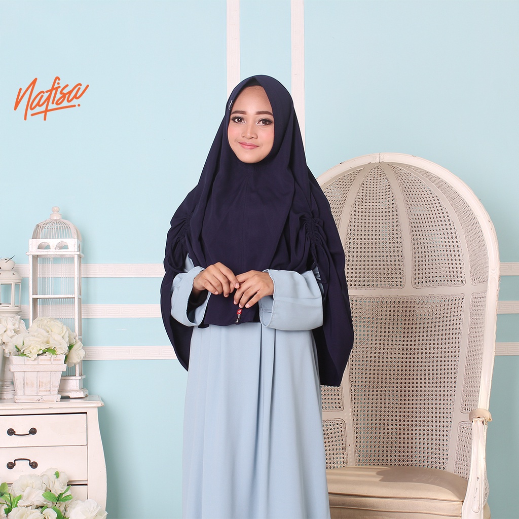 JILBAB TERBARU Instan NAFISA FARA - Jilbab Bergo Serut Samping Bahan Wolfis