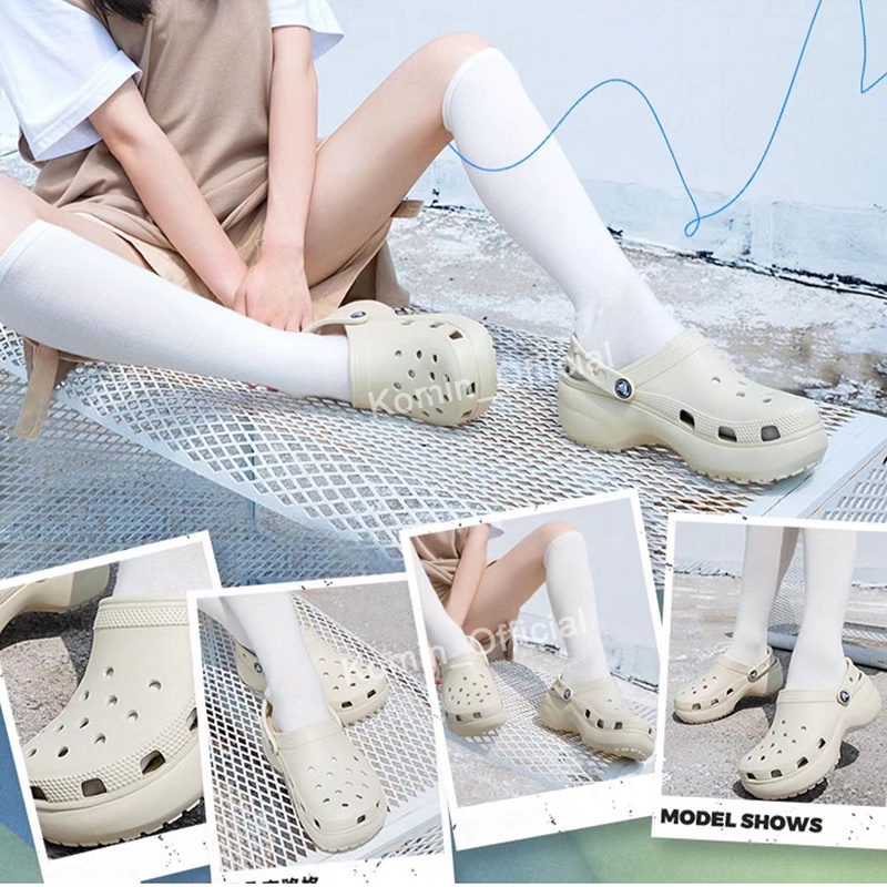 [Bebas Ongkir] Komin Sendal Baim Wanita Import Sandal Wedges Wanita Slip On Sandal Kodok Terbaru Sandal Platform Bae Anti Air Sendal Medis