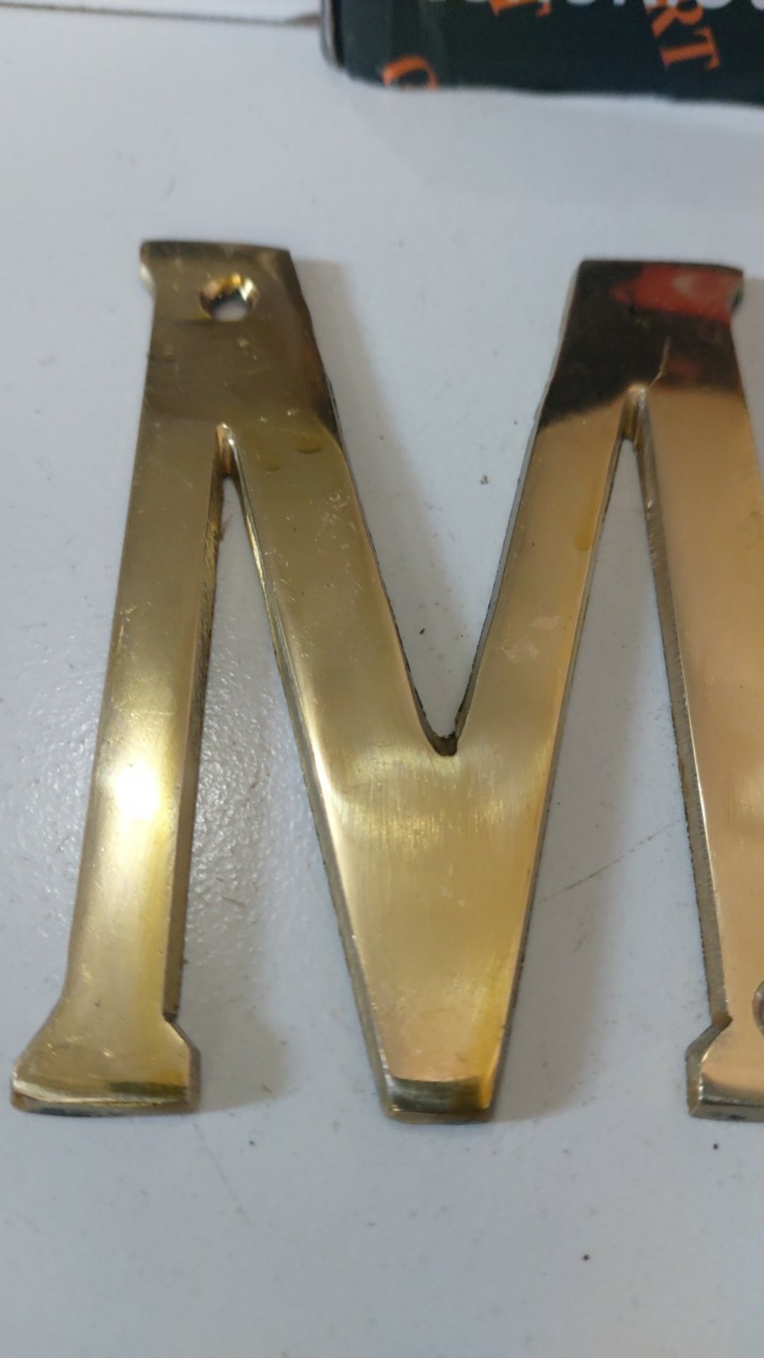 Nomor Rumah Kuningan M Tinggi 10 Cm Classic Antique Huruf M Angka Nomer Angka Huruf Perumahan Dekor