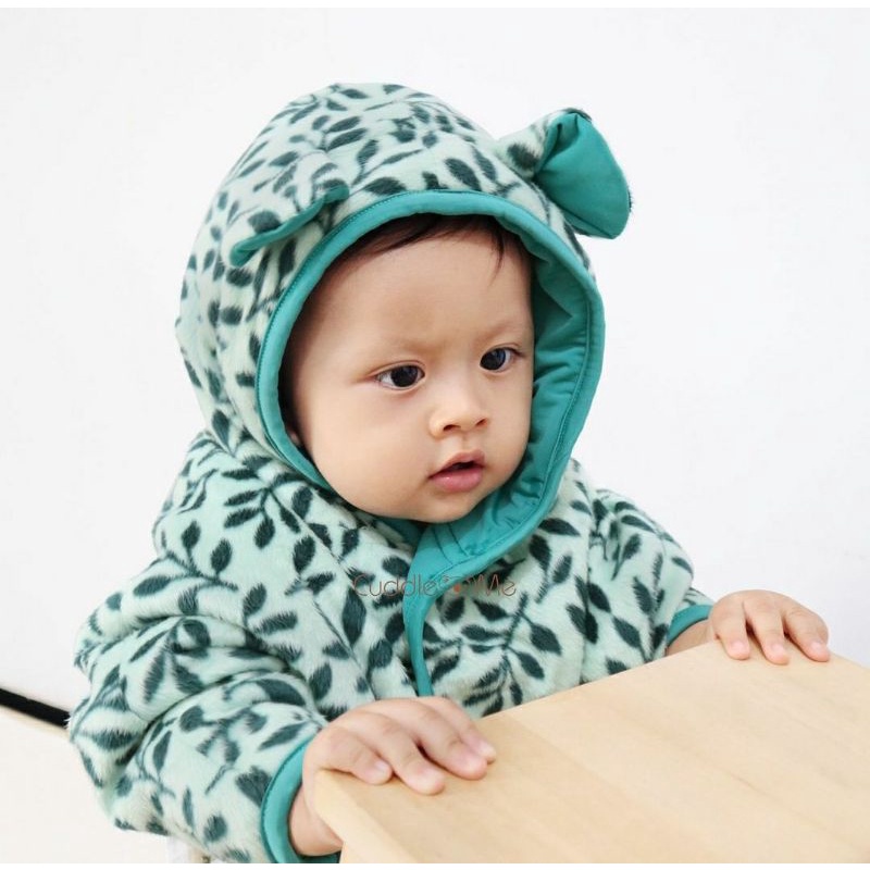 CUDDLEME BABYCAPE SELIMUT JAKET BOLAK BALIK MANTEL KOREA KADO BAYI-Leave tosca