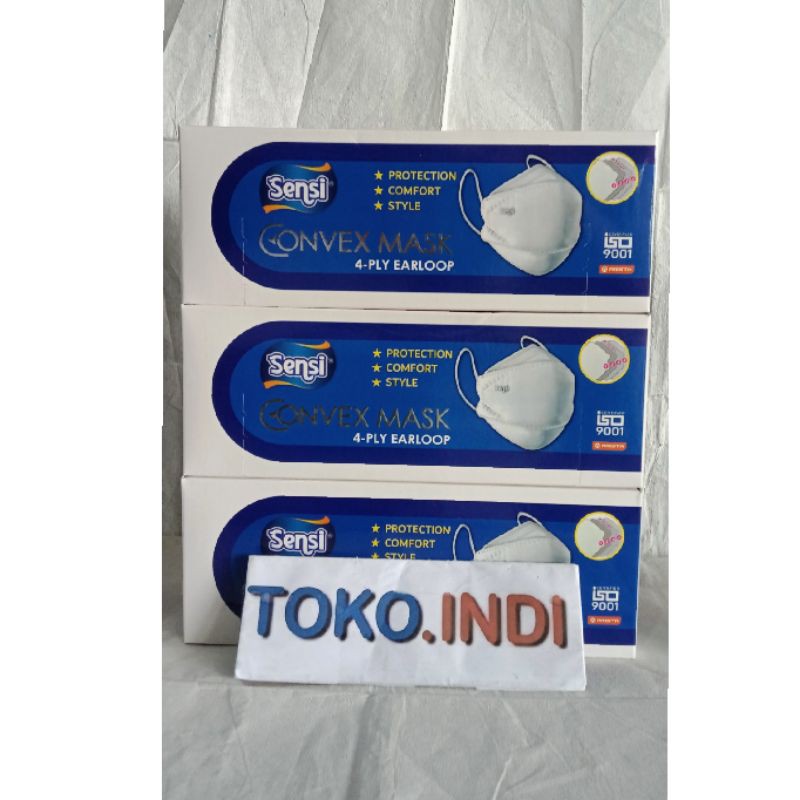 Sensi Convex Mask 4-PLY earloop /Masker Sensi Convex 4-PLY per kotak isi 20 pcs