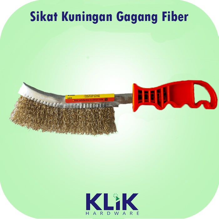 Sikat Kawat Kuningan Gagang Fiber - Sikat Pisau Golok Lengkung