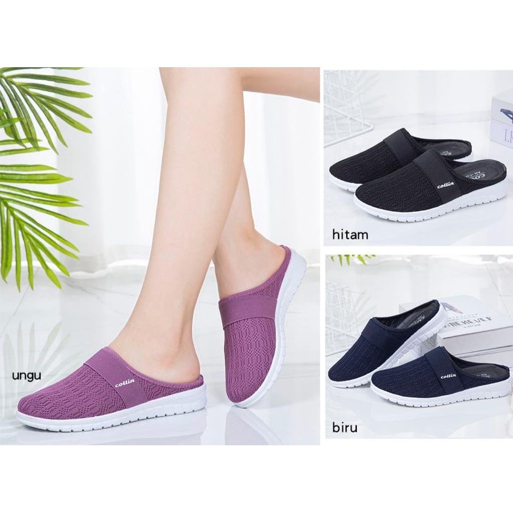 Sepatu Wanita Rajut Merk Collin korean Style TX66 37/41 - Sepatu Slip on Wanita Originalbrand Import