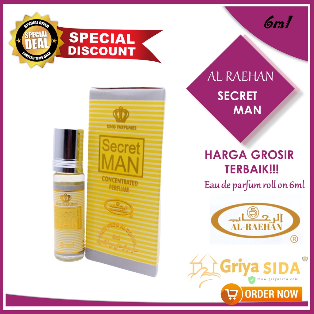 Parfum Secret man 6ml alraehan minyak wangi aroma al raehan mirip al rehab parfum Harga grosir PROMO!!